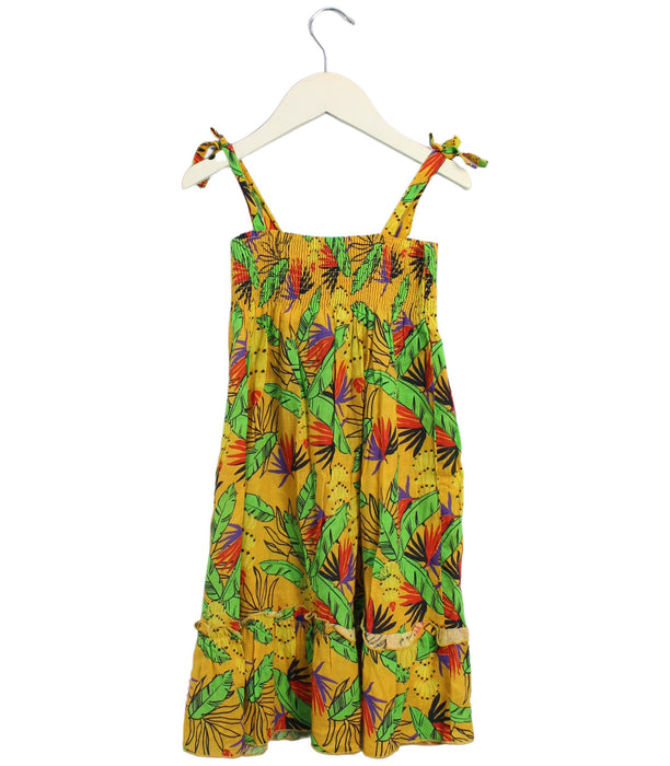 A Yellow Sleeveless Dresses from Vilebrequin in size 6T for girl. (Back View)