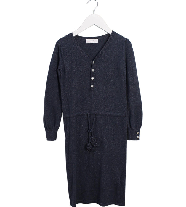 A Navy Sweater Dresses from Excuse My French in size 6T for girl. (Front View)