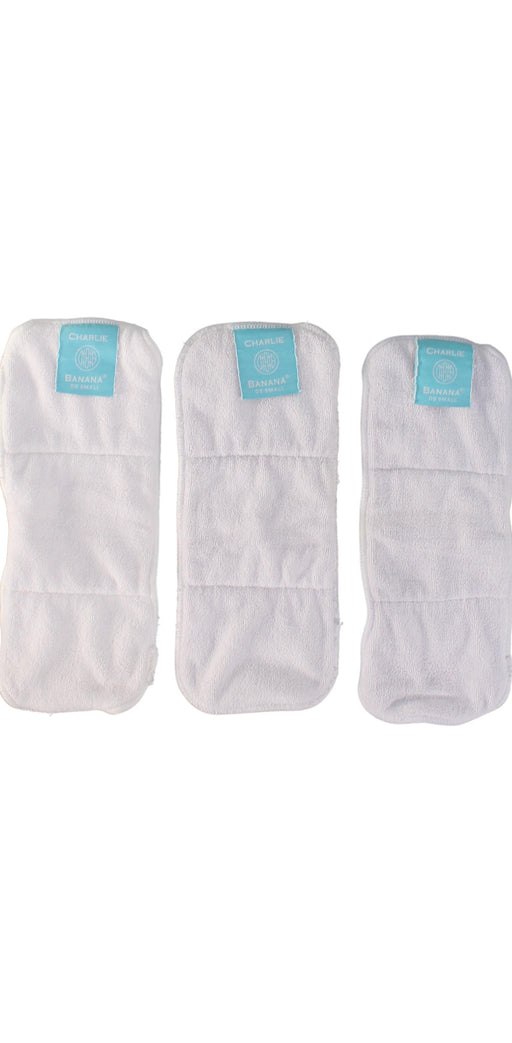A White Cloth Diapers from Charlie Banana in size O/S for neutral. (Front View)
