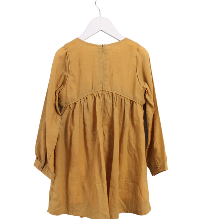 A Yellow Long Sleeve Dresses from Iluff in size 11Y for girl. (Back View)