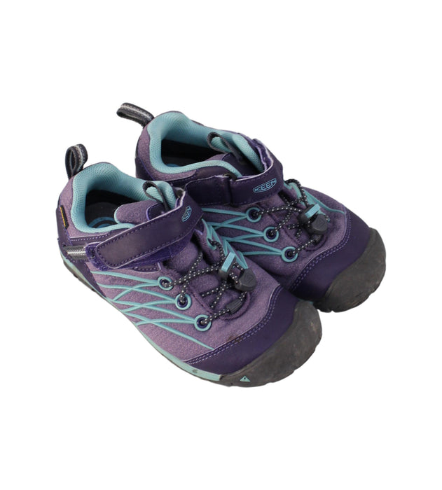 A Purple Sneakers from Keen in size 6T for girl. (Front View)