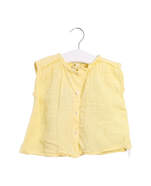 A Yellow Sleeveless Tops from Bonton in size 2T for girl. (Front View)