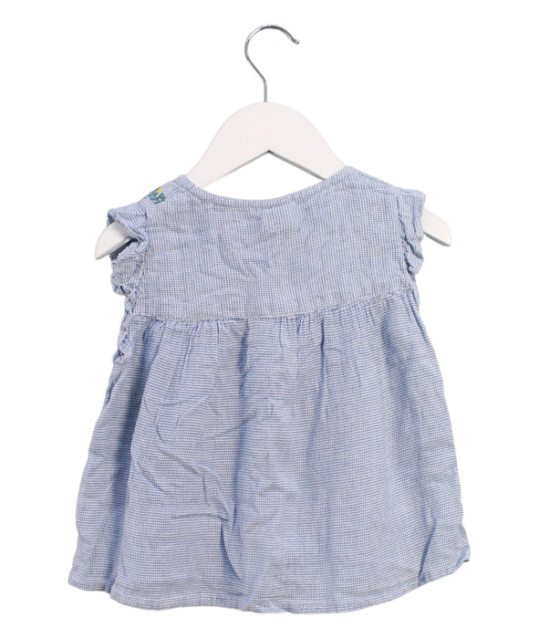 A Blue Sleeveless Tops from Bonton in size 4T for girl. (Back View)