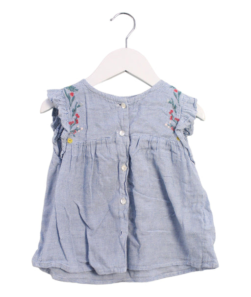 A Blue Sleeveless Tops from Bonton in size 4T for girl. (Front View)