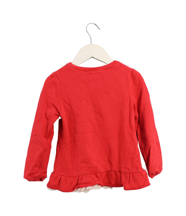 A Red Crewneck Sweatshirts from Miki House in size 2T for girl. (Back View)