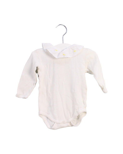 A White Long Sleeve Bodysuits from Bonpoint in size 0-3M for girl. (Front View)