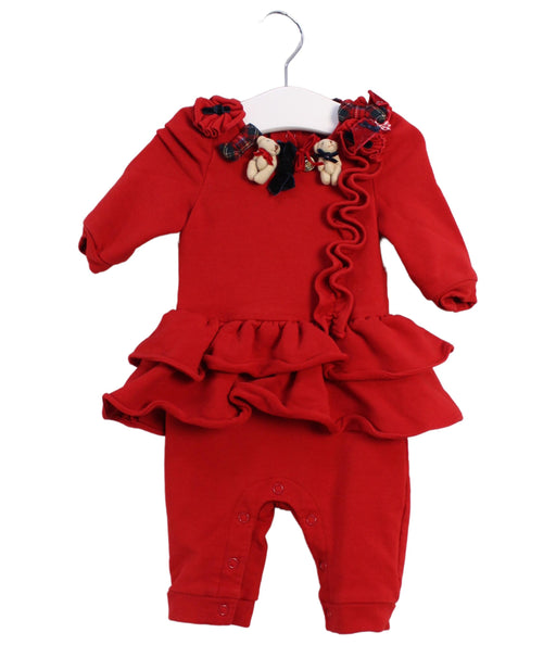 A Red Long Sleeve Jumpsuits from Nicholas & Bears in size 0-3M for girl. (Front View)