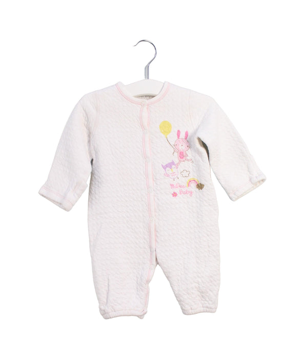 A White Long Sleeve Jumpsuits from Mides in size 0-3M for girl. (Front View)