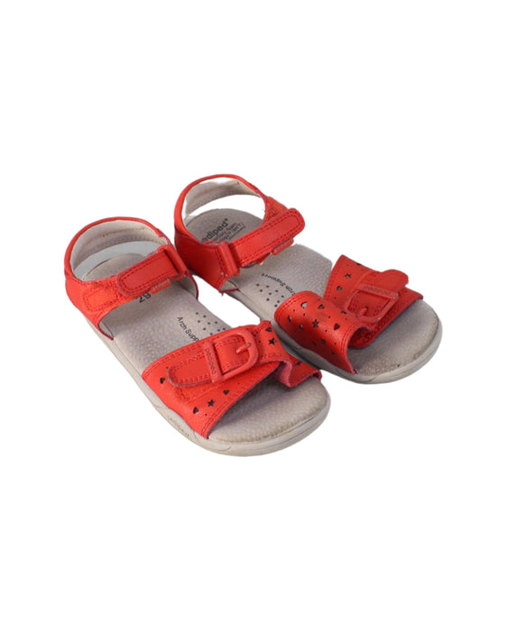 A Red Sandals from pediped in size 5T for girl. (Front View)