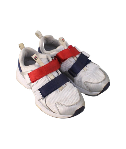 A White Sneakers from Fila in size 10Y for boy. (Front View)
