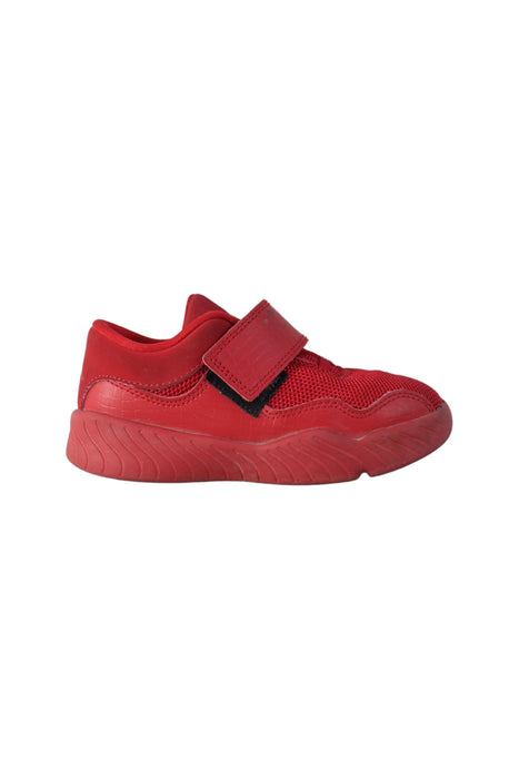 A Red Sneakers from Air Jordan in size 4T for neutral. (Back View)