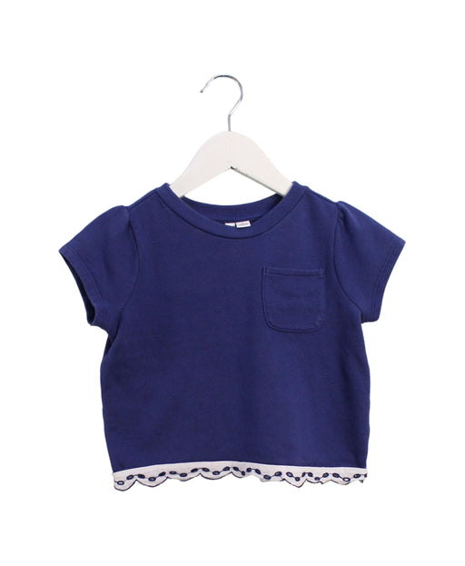 A Blue Short Sleeve Tops from Janie & Jack in size 6T for girl. (Front View)