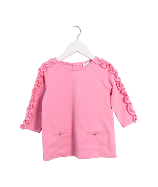 A Pink Crewneck Sweatshirts from Janie & Jack in size 3T for girl. (Front View)