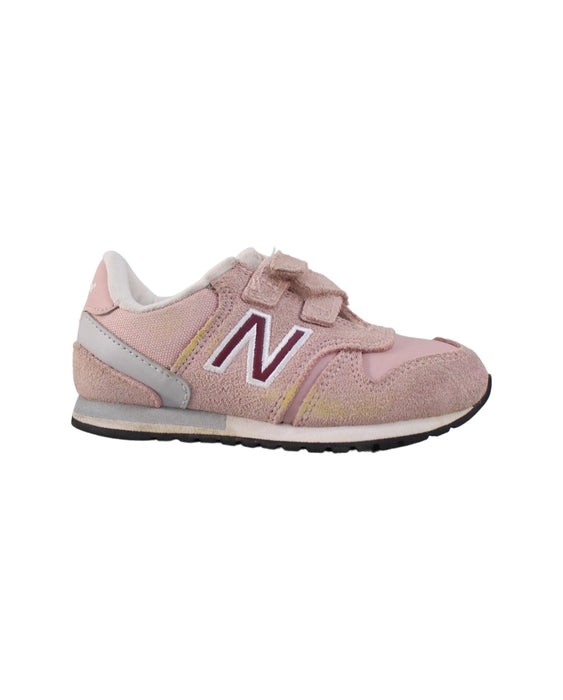 A Pink Sneakers from New Balance in size 3T for girl. (Back View)