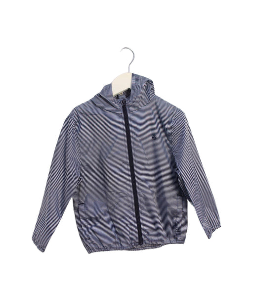 A Blue Rain Jackets from Petit Bateau in size 4T for girl. (Front View)