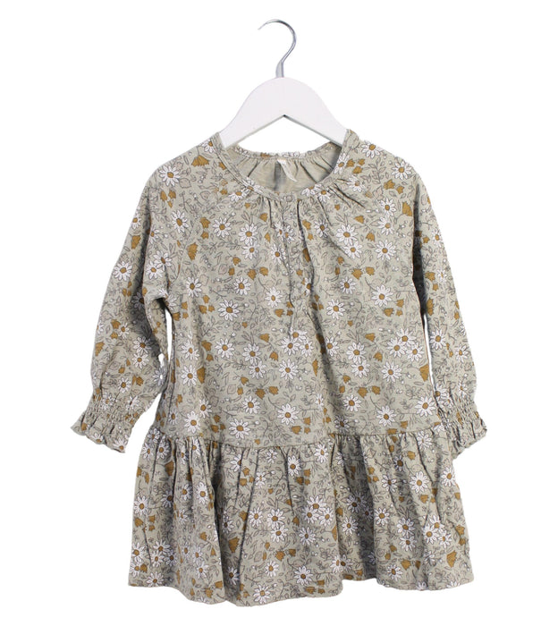A Green Long Sleeve Dresses from Rylee + Cru in size 3T for girl. (Front View)