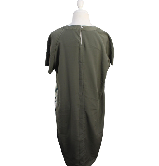 A Green Short Sleeve Dresses from Imanimo in size L for maternity. (Back View)