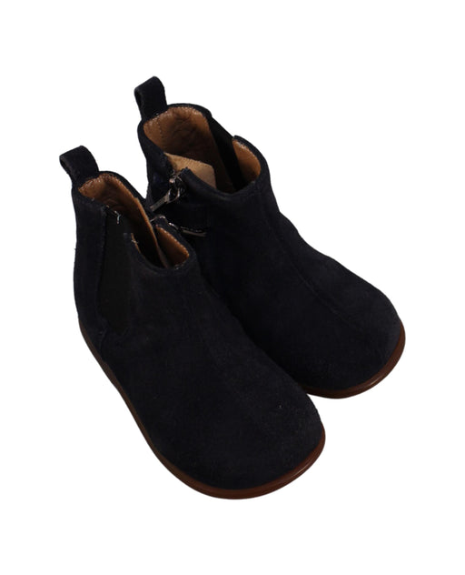 A Navy Casual Boots from Pom d’Api in size 12-18M for girl. (Front View)