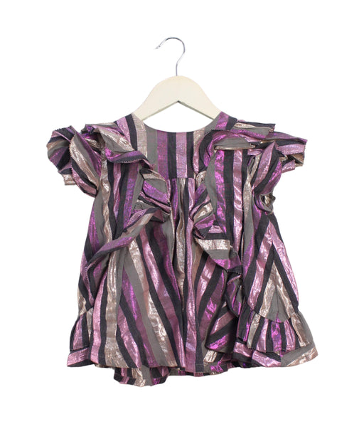A Purple Short Sleeve Tops from Velveteen in size 6T for girl. (Front View)
