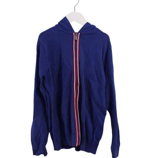 A Blue Zippered Sweatshirts from Jacadi in size 12Y for boy. (Front View)