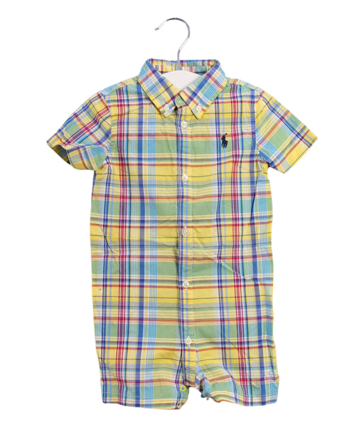A Yellow Short Sleeve Rompers from Ralph Lauren in size 6-12M for boy. (Front View)