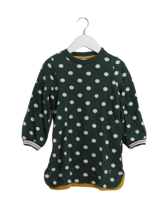 A Green Sweater Dresses from Petit Bateau in size 4T for girl. (Front View)