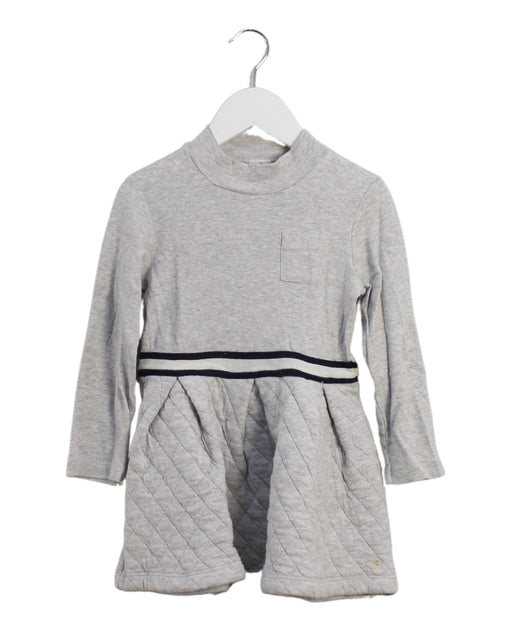 A Grey Long Sleeve Dresses from Petit Bateau in size 4T for girl. (Front View)