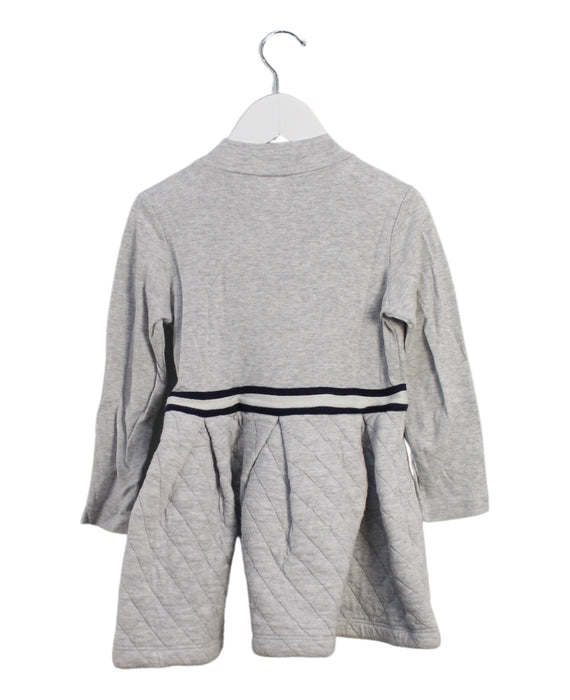 A Grey Long Sleeve Dresses from Petit Bateau in size 4T for girl. (Back View)