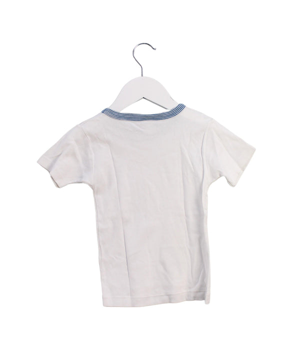 A White Short Sleeve T Shirts from Petit Bateau in size 4T for boy. (Back View)