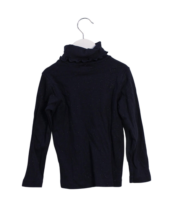 A Navy Long Sleeve Tops from Petit Bateau in size 4T for girl. (Back View)