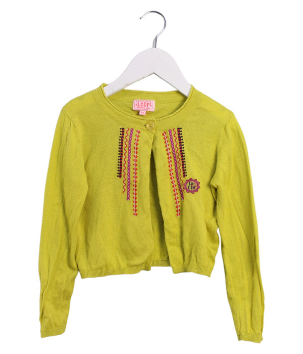 A Yellow Cardigans from La Compagnie des Petits in size 3T for girl. (Front View)
