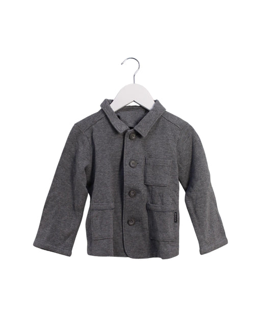 A Grey Long Sleeve Tops from Comme Ca Ism in size 2T for boy. (Front View)