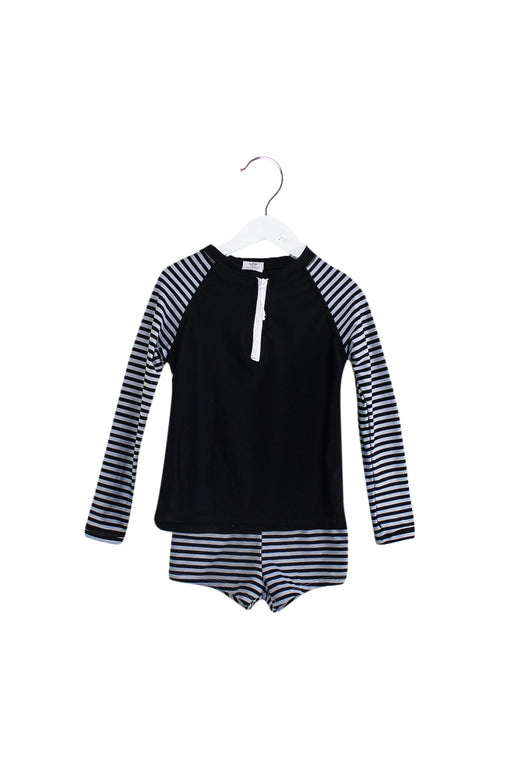 A Black Swim Sets from Snapper Rock in size 5T for girl. (Front View)