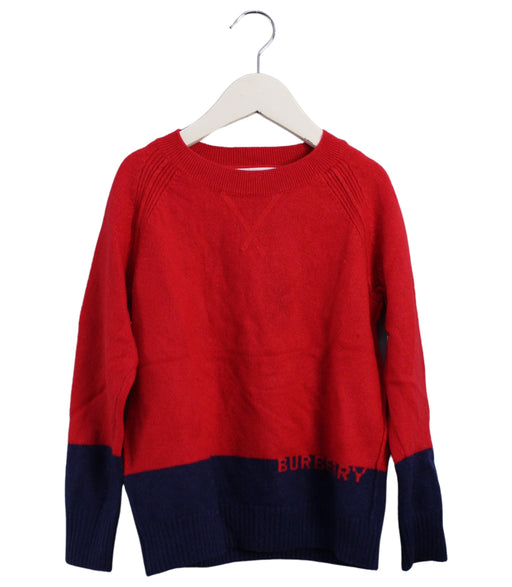 A Red Knit Sweaters from Burberry in size 8Y for boy. (Front View)