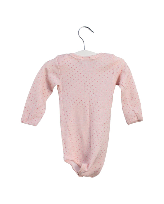 A Pink Long Sleeve Bodysuits from Petit Bateau in size 12-18M for girl. (Back View)