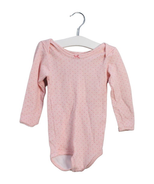A Pink Long Sleeve Bodysuits from Petit Bateau in size 18-24M for girl. (Front View)