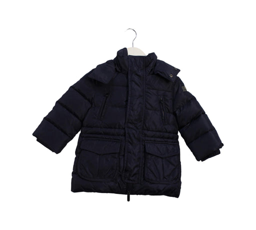 A Navy Puffer/Quilted Jackets from Il Gufo in size 2T for girl. (Front View)