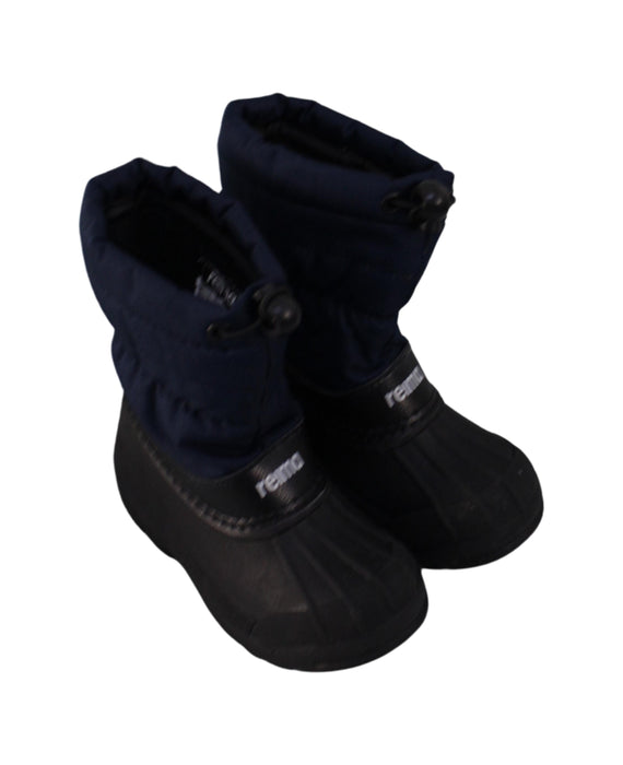 A Navy Winter Boots from Reima in size 4T for boy. (Front View)