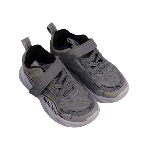A Grey Sneakers from Skechers in size 4T for boy. (Front View)