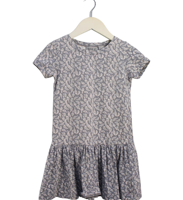 A Grey Short Sleeve Dresses from Wheat in size 4T for girl. (Front View)