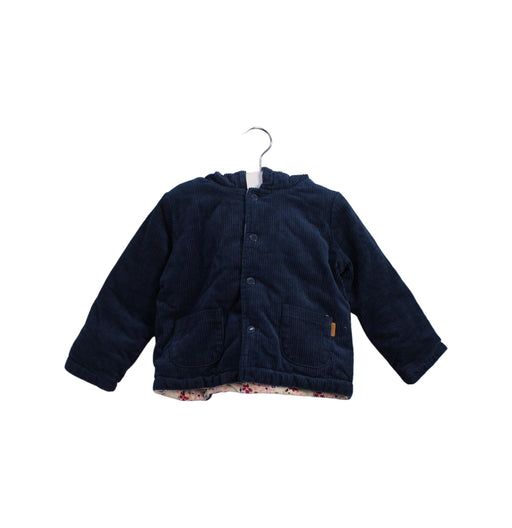 A Navy Puffer/Quilted Jackets from Sprout in size 6-12M for girl. (Front View)
