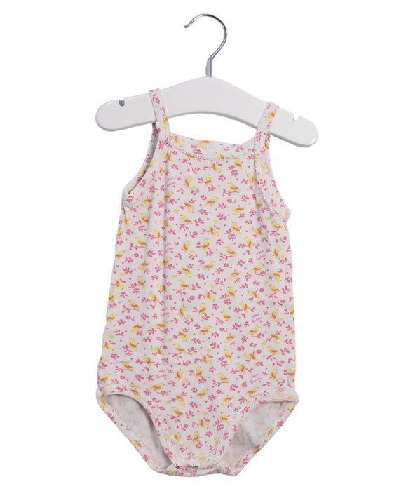 A Pink Sleeveless Bodysuits from Petit Bateau in size 3T for girl. (Front View)