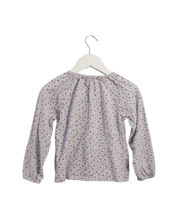 A Grey Long Sleeve Tops from Petit Bateau in size 6T for girl. (Back View)