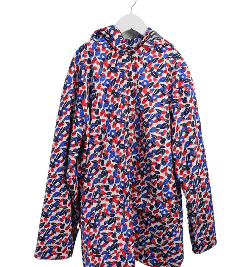 A Blue Rain Jackets from Petit Bateau in size 12Y for girl. (Front View)