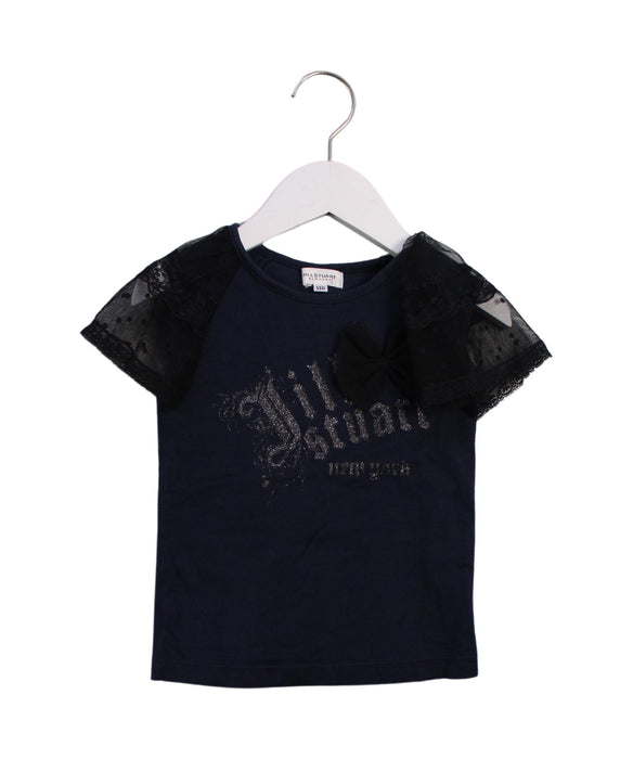 A Navy Short Sleeve T Shirts from Jill Stuart in size 4T for girl. (Front View)