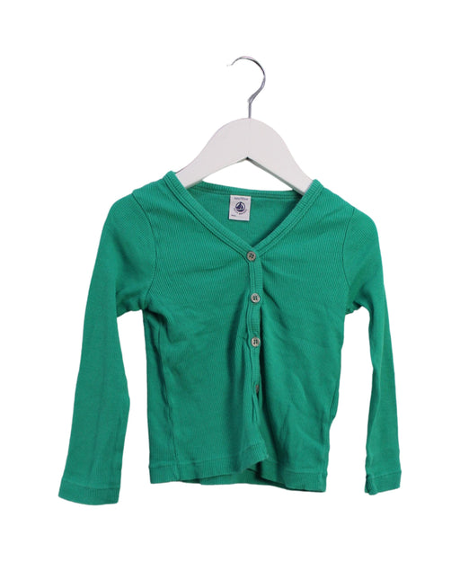A Green Long Sleeve Tops from Petit Bateau in size 4T for girl. (Front View)