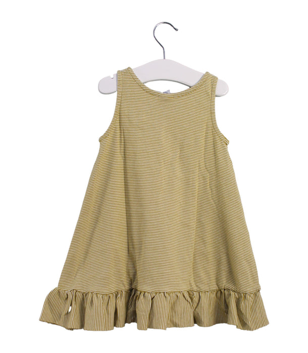 A Yellow Sleeveless Dresses from Petit Bateau in size 3T for girl. (Back View)