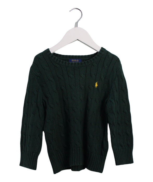 A Green Knit Sweaters from Polo Ralph Lauren in size 2T for boy. (Front View)