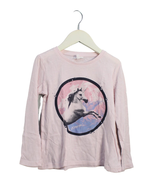 A Pink Long Sleeve Tops from Seed in size 5T for girl. (Front View)