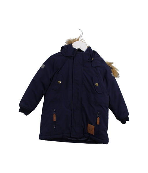 A Navy Ski Jackets from Mini Rodini in size 2T for girl. (Front View)